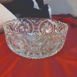 American Brilliant Cut vintage full lead crystal fruit bowl.